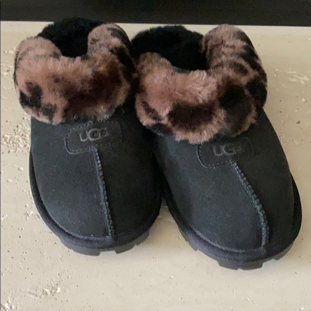 New w/out box UGG Coquette Black Leopard Slippers
